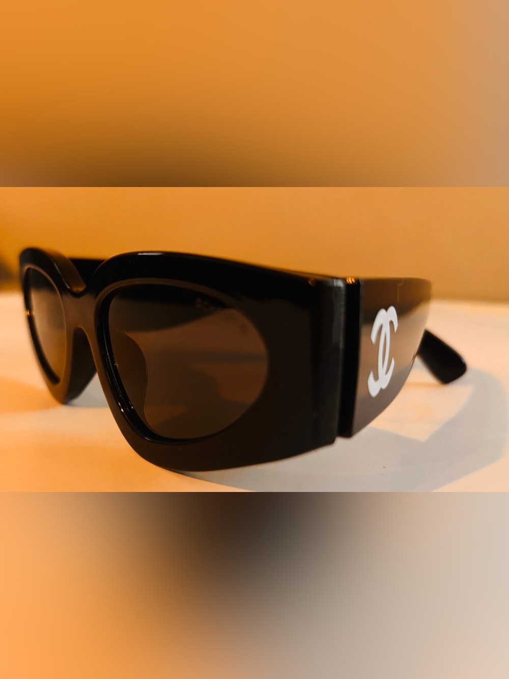 Chanel Cat-Eye Sunglasses 6056 Black Logo